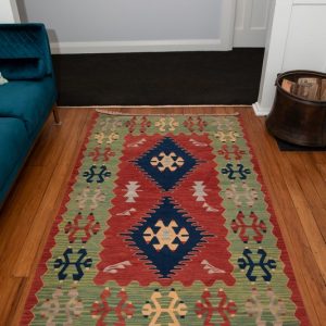 Turkish rug #7, Turkish USAK, Flat weave kilim. - Image 3