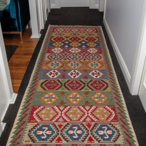 Turkish rug #12 RUNNER, Turkish Kayseri, Flat weave,. 3.00 x 1.10cms. - Image 4