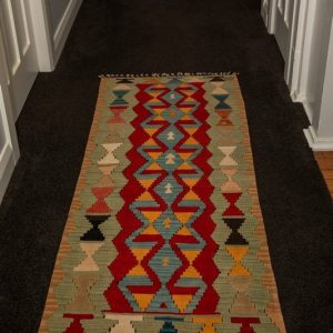 Turkish rug #11 RUNNER, Turkish Kayseri slit weave, 1.94 x 0.74cms. - Image 5