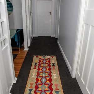 Turkish rug #11 RUNNER, Turkish Kayseri slit weave, 1.94 x 0.74cms. - Image 3